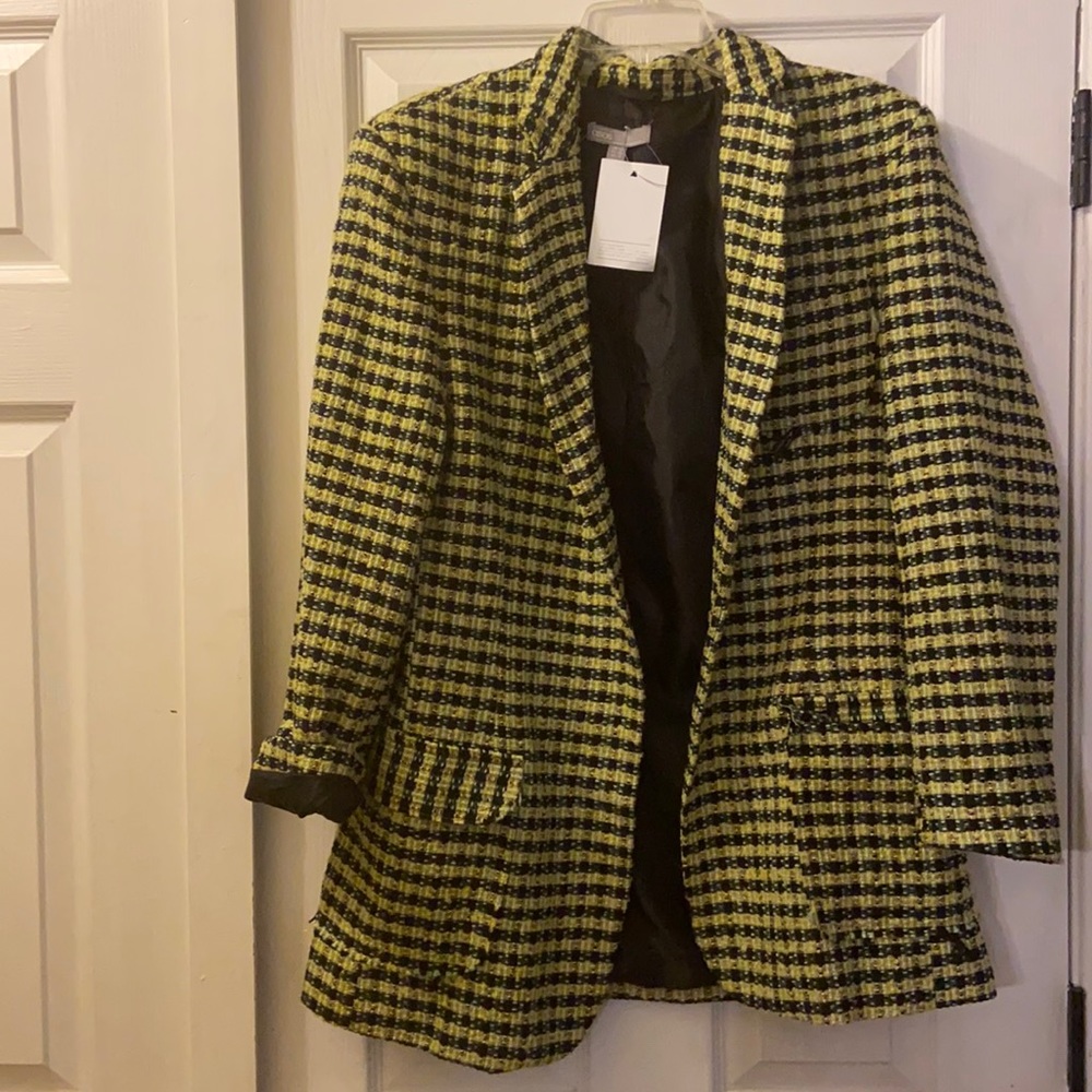 ASOS neon boucle suit dad blazer